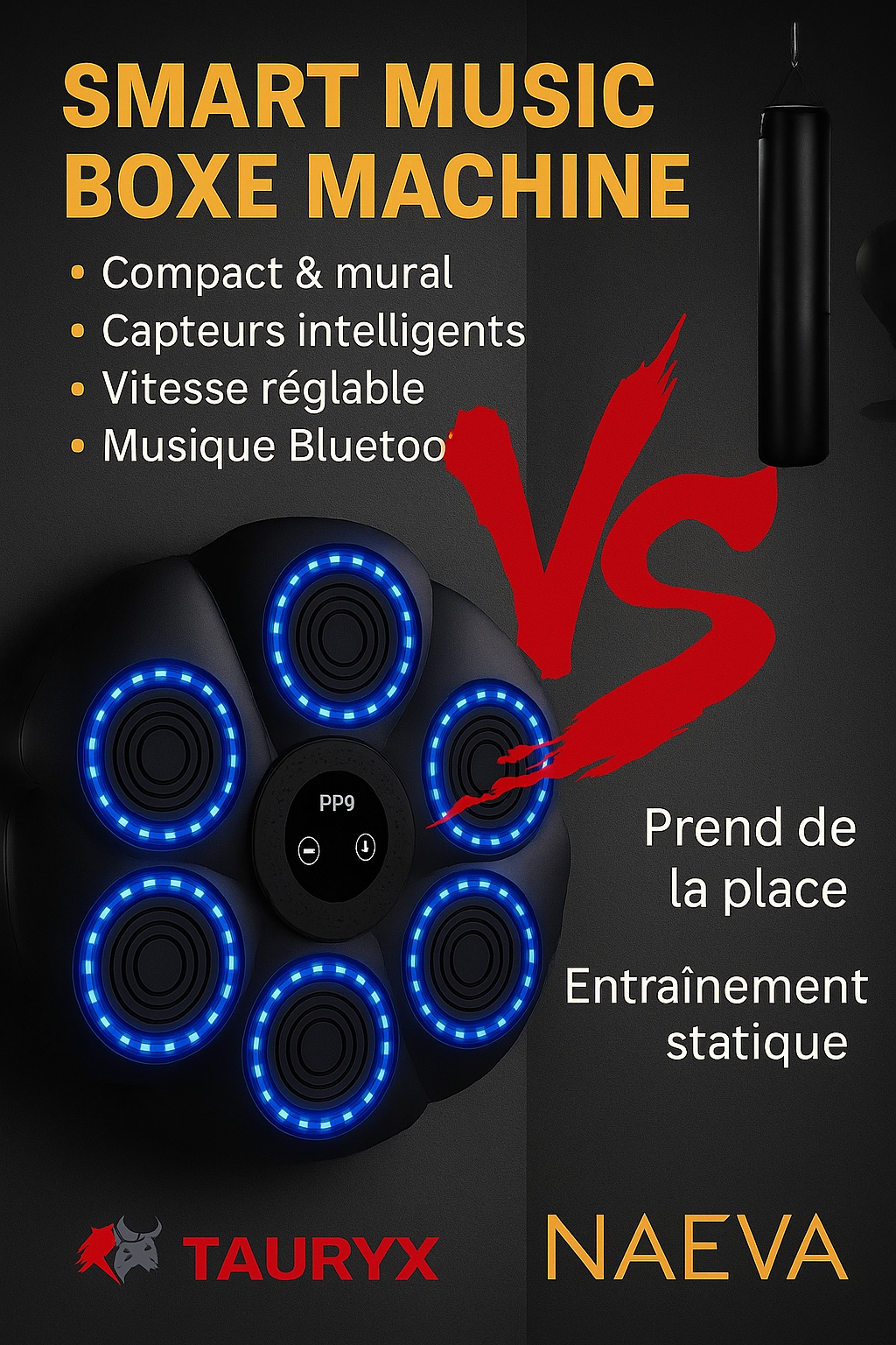 TAURYX Reflex PRO™ – Entraîneur Boxing Intelligent