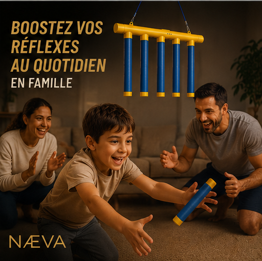 Sticks de Réflexes NÆVA™ - Enfant qui attrape un stick en famille
