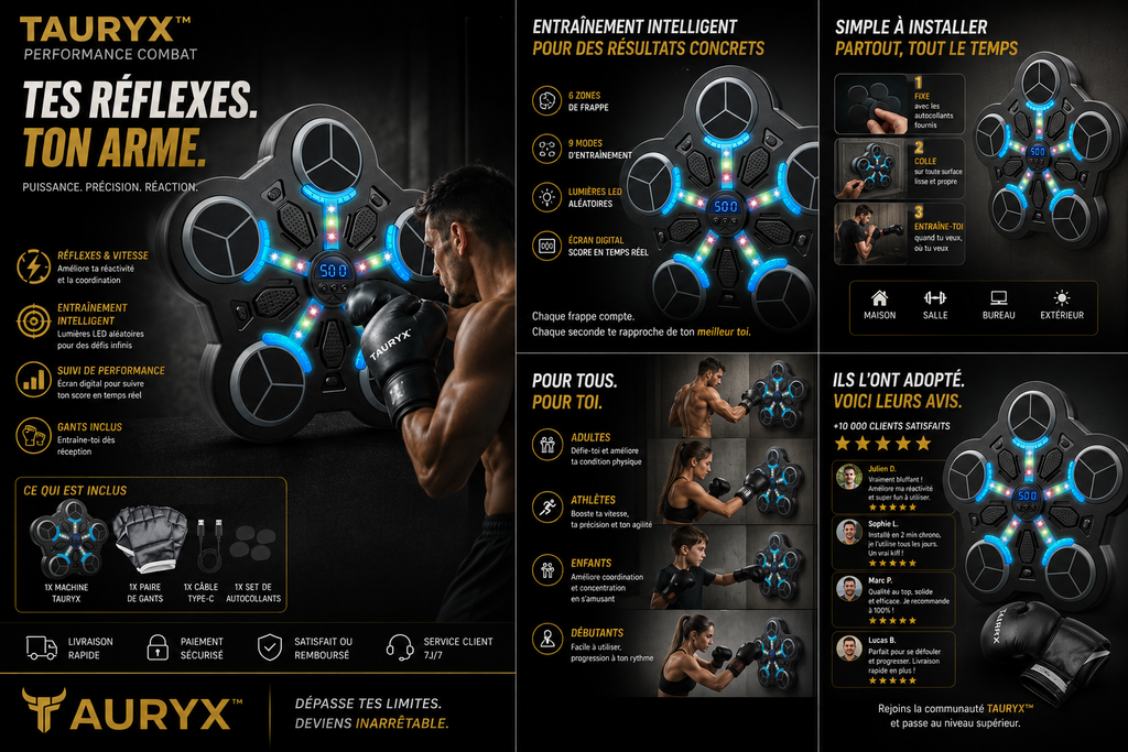TAURYX ReflexTarget Pro™ — Entraîneur Réflexes Boxing