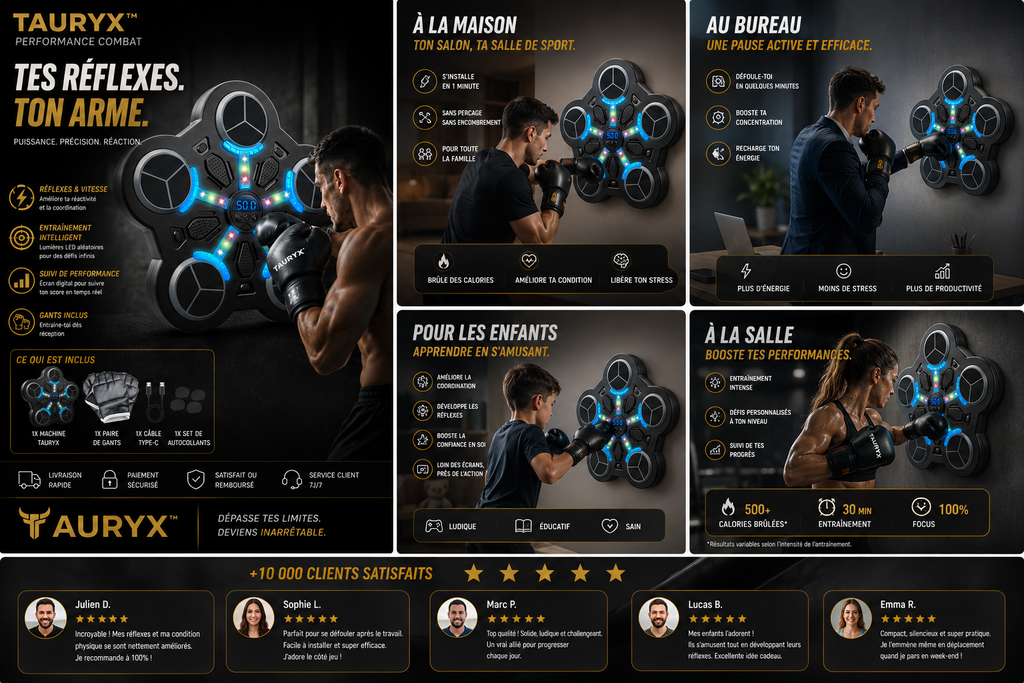 TAURYX ReflexTarget Pro™ — Entraîneur Réflexes Boxing